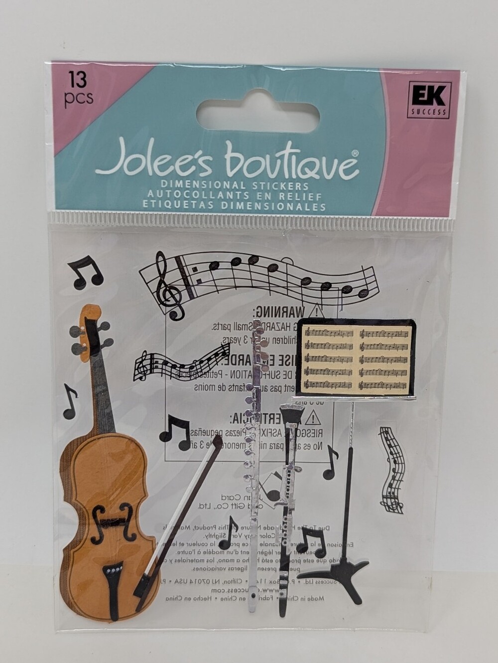 Jolee's Boutique Dimensional Stickers Music Violin Notes Stand Clarenet